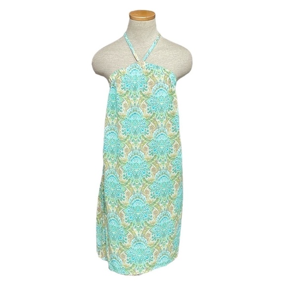 O'Neil Dress Small Green Floral NWT Halter Top Midi Declan Summer Dress - Picture 1 of 17